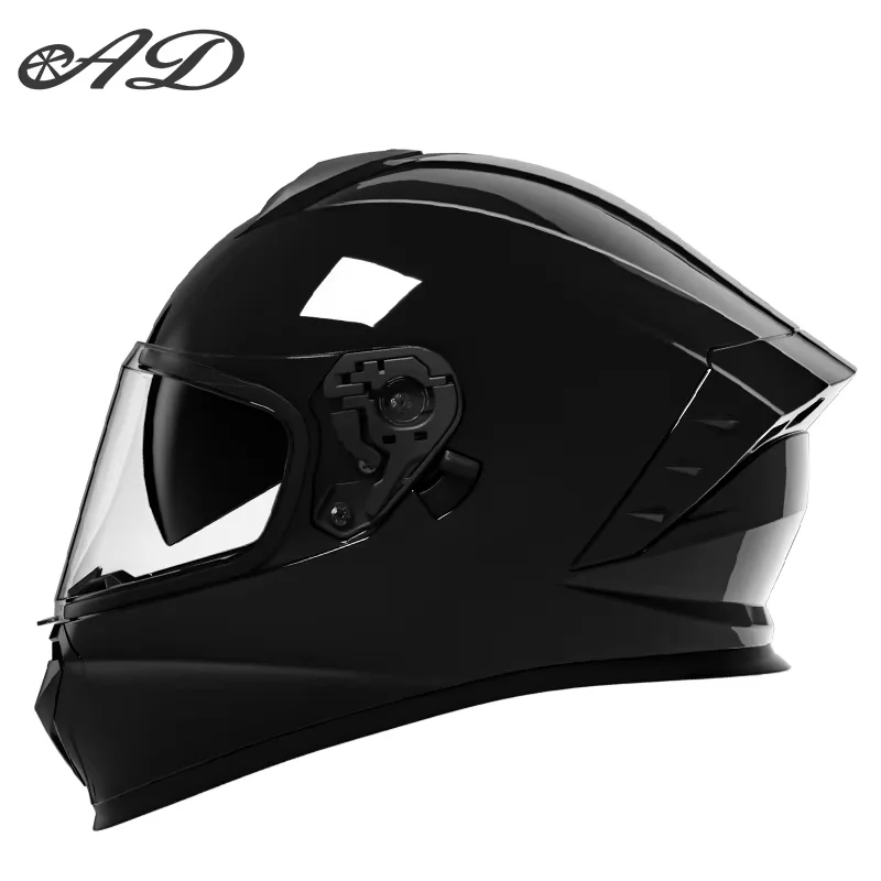DOT Certification Full Face Motorcycle Helmets Custom Factory Design with Comfortable ABS Lining & Double Mirror Cycling Helmet