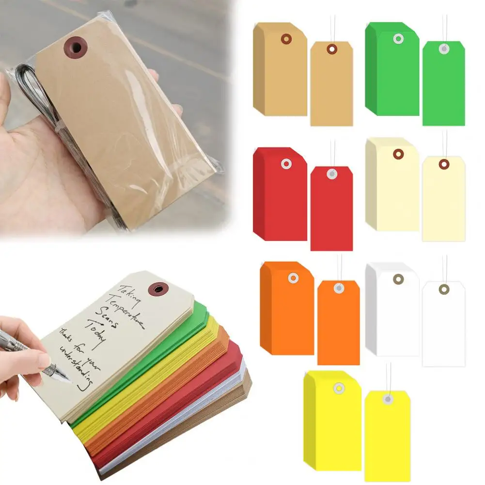 Repair Label Tags Shipping Label Tags 100pcs Blank Shipping Tags with Wire Hang Multi-purpose Inventory Labels for Organization
