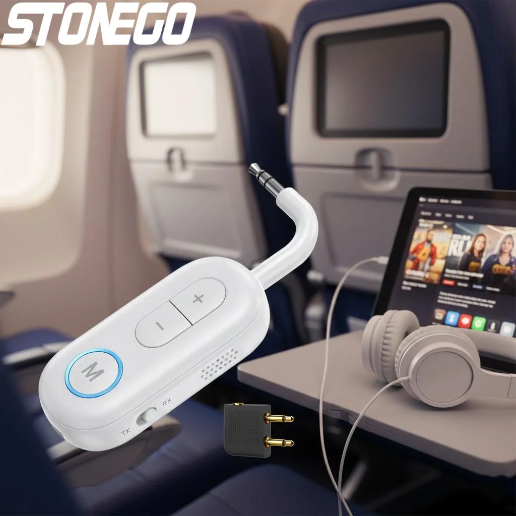 Wireless Bluetooth 5.3 Audio Adapter TV Airplane Transmitter Receiver 3.5mm Jack Car Speaker Headphone