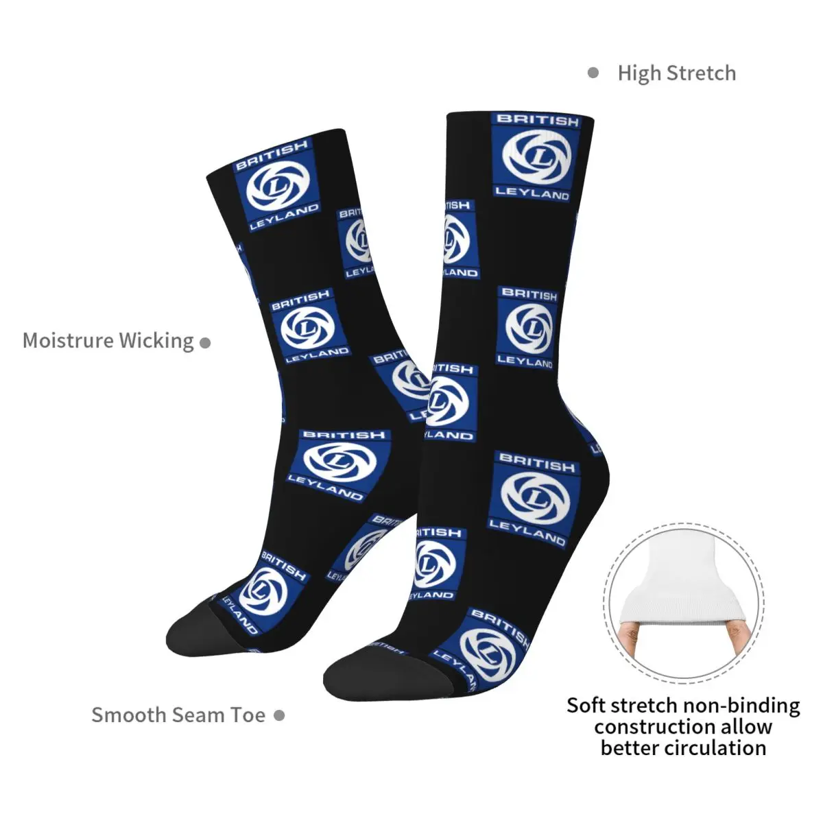 British Leyland Logo Socks Harajuku High Quality Stockings All Season Long Socks Accessories for Man's Woman's Gifts