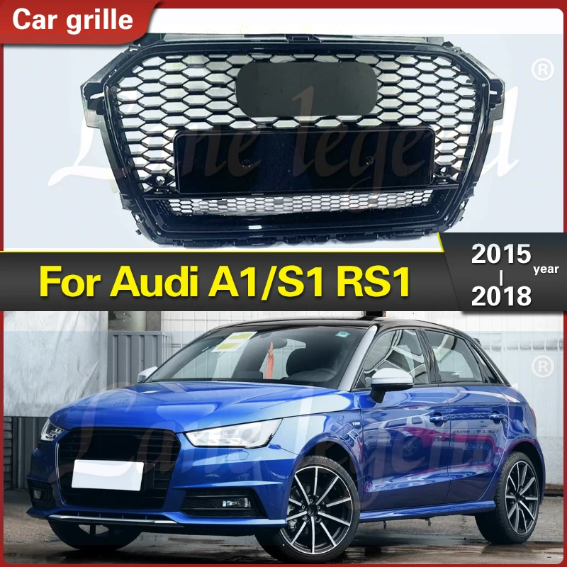 Car Front Bumper Grille Grill for Audi RS1 for A1/S1 Grill 2015 2016 2017 2018 Racing Grills Car Accessories