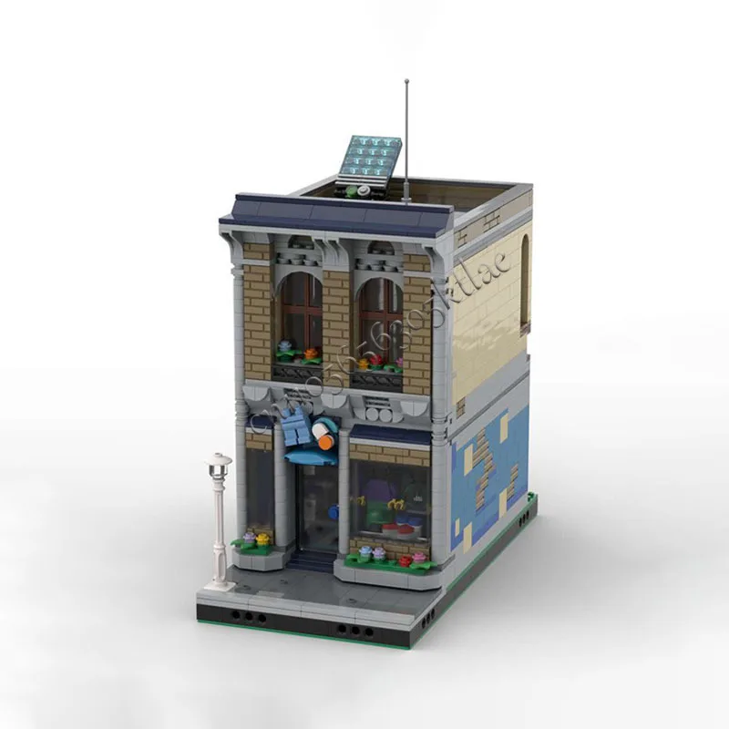 1492 pezzi MOC vestiti modulari boutique e appartamento modello di edificio blocchi fai da te architettura display giocattoli assemblaggio regali di compleanno