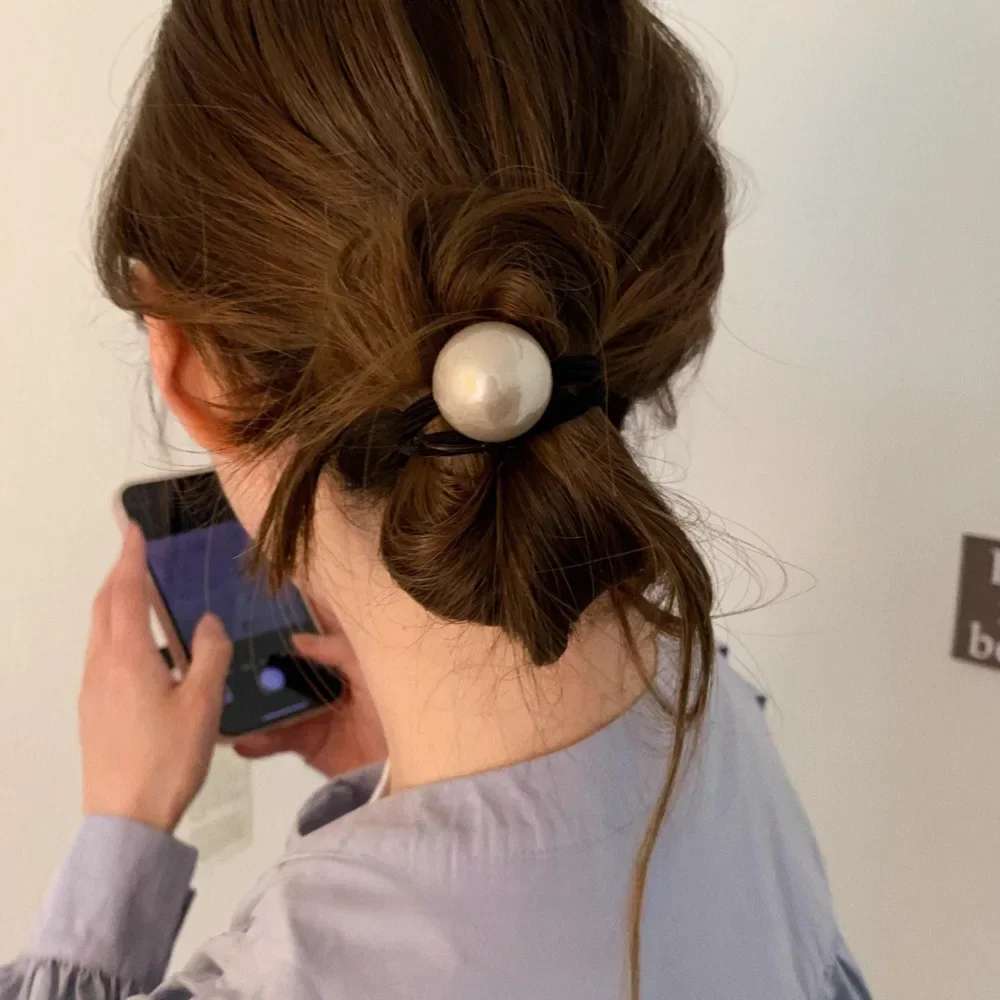 

12pcs Simple Pearl Elastic Hair Ties Ponytail Hair Rope for Women Girl Wedding Party Sweet Headwear Hair Accessories