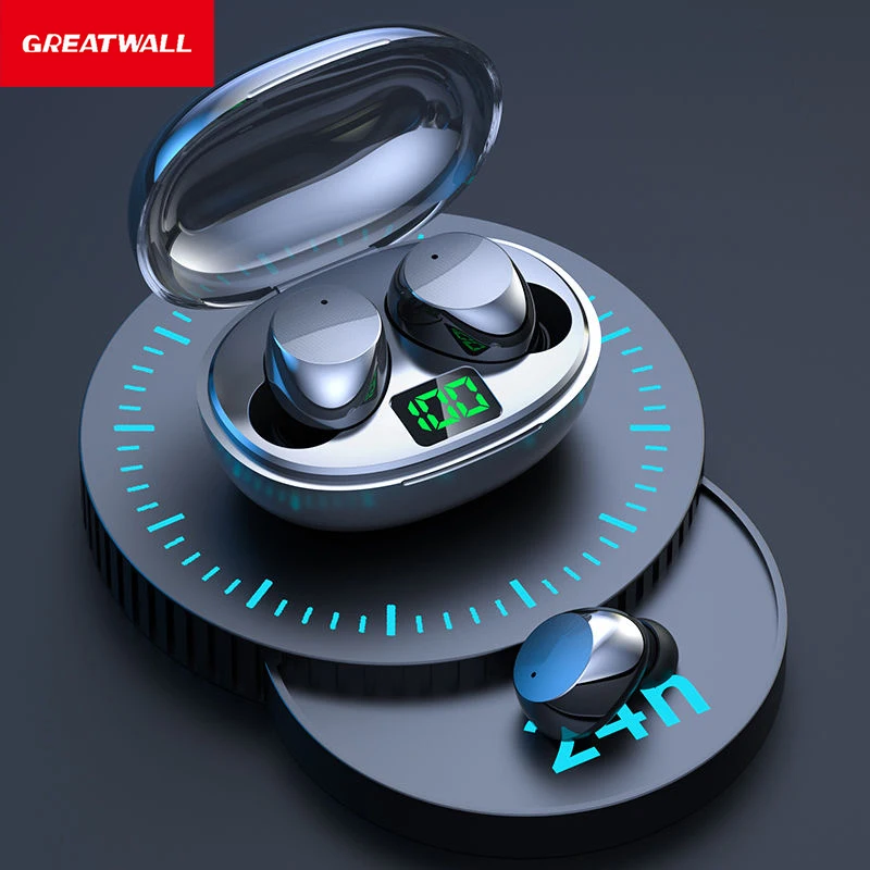 GREATWALL   Wireless Bluetooth Headphones  Game Earphones Transparent Charging Compartment