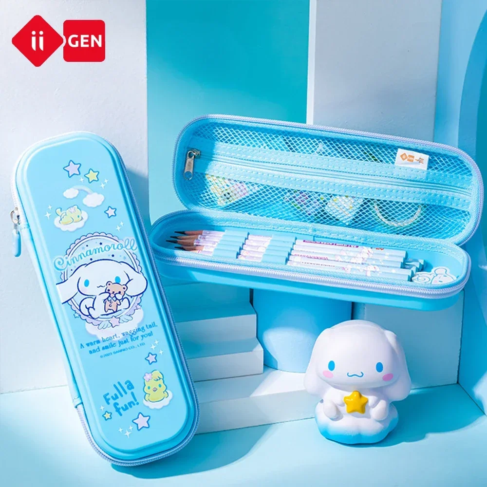 iigen sanrio caixa de lapis escolar de desenho animado caixa de caneta de tecido pp hello kitty cinnamoroll menina grande capacidade de volta as aulas papelaria 01