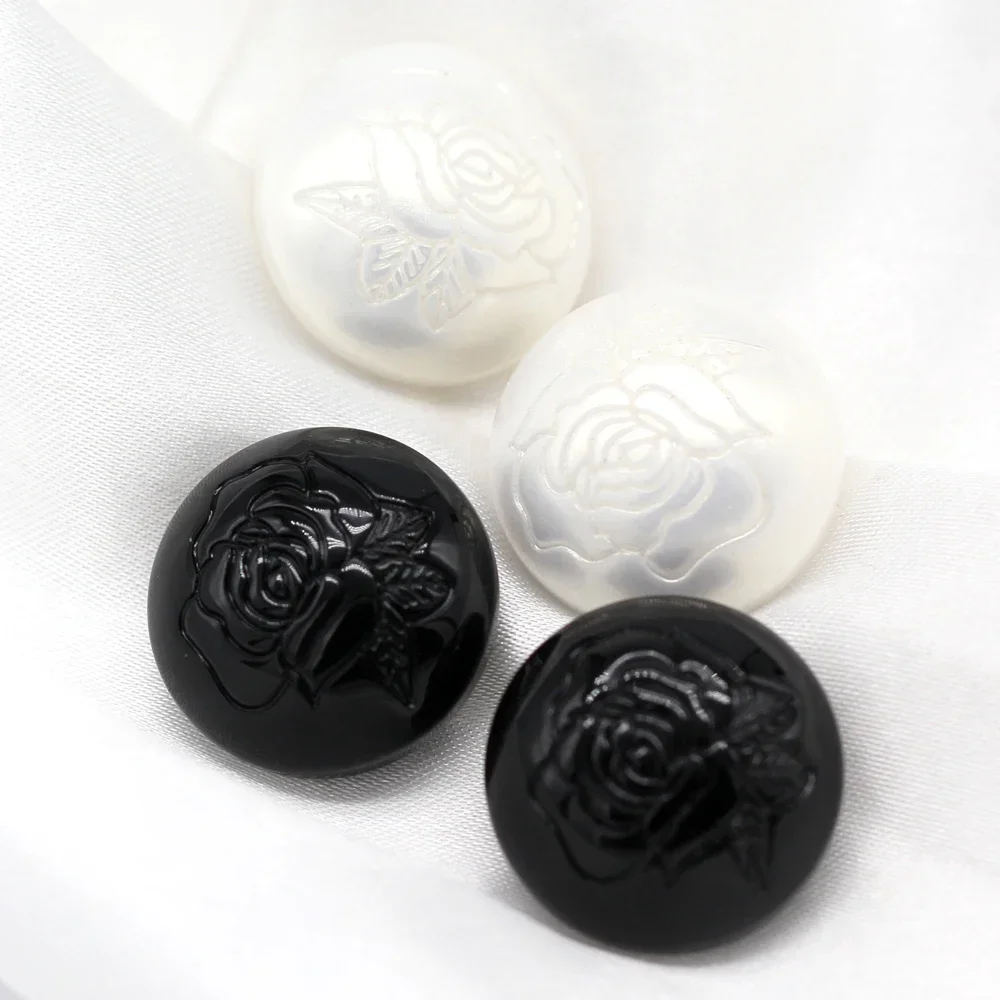 DOTOLLE 6Pcs/set Rose Carved Metal Shank Buttons For Clothing Retro Coat Suit Cardigan Winter DIY Crafts Sewing Accessories