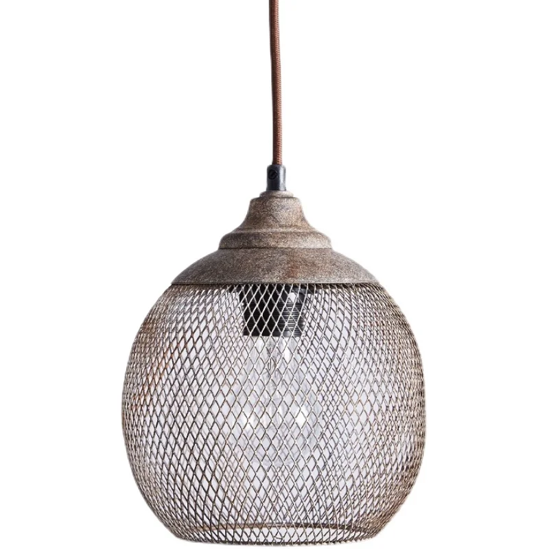 

Single head wrought iron mesh chandelier creative dining room light living room combination light designer lamp