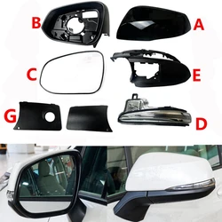 Auto Reversing Rearview Mirror Cover Base Shell Turn Signal Light Glass Lens Frame Lower Cap For Toyota Sienna 2021 2022 2023