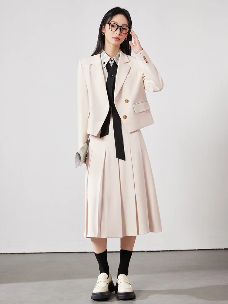 AIyssa Chaqueta + falda de traje de dos piezas para mujer profesional de moda. Temperamento elegante, nuevo estilo 2025