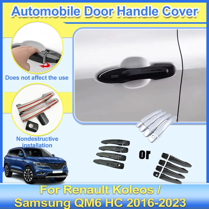 

Auto Door Handle Cover For Renault Koleos HC Accessories Samsung QM6 2016-2023 Exterior Door Handle Covers modeling Car Stickers