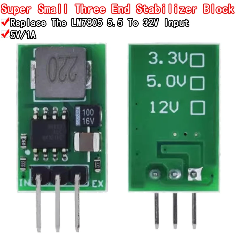 DC-DC Voltage stabilized Power Supply 5V/1A Voltage Regulator Replace TO-220 Lm7805 7805 5V Positive Voltage Regulators