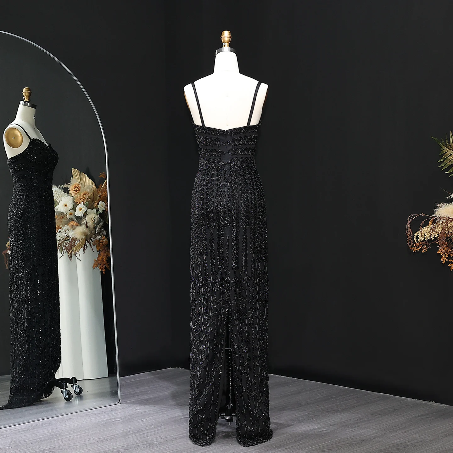 Sharon Said Luxuriöses Dubai Abendkleid mit Spaghettiträgern in Blau für Damen, Arabisches Kleid für Partys und besondere Anlässe, SS694, Maßanfertigung – Detail 27