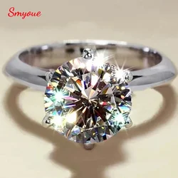 Smyoue gra certificado 1-5ct moissanite anel vvs1 laboratório diamante solitaire anel para mulheres noivado promessa casamento banda jóias