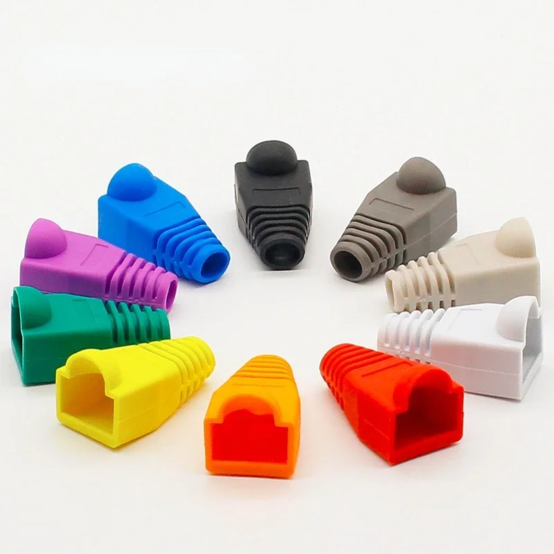 RJ45 connector caps cat5 cat5e cat6 multicolour sheath protective sleeve for network connectors ethernet cable