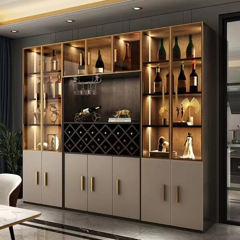 Custom Made Furniture Living Room Bar Wine Wall Cabinet Cup Boards Wine Display Store Cabinets
