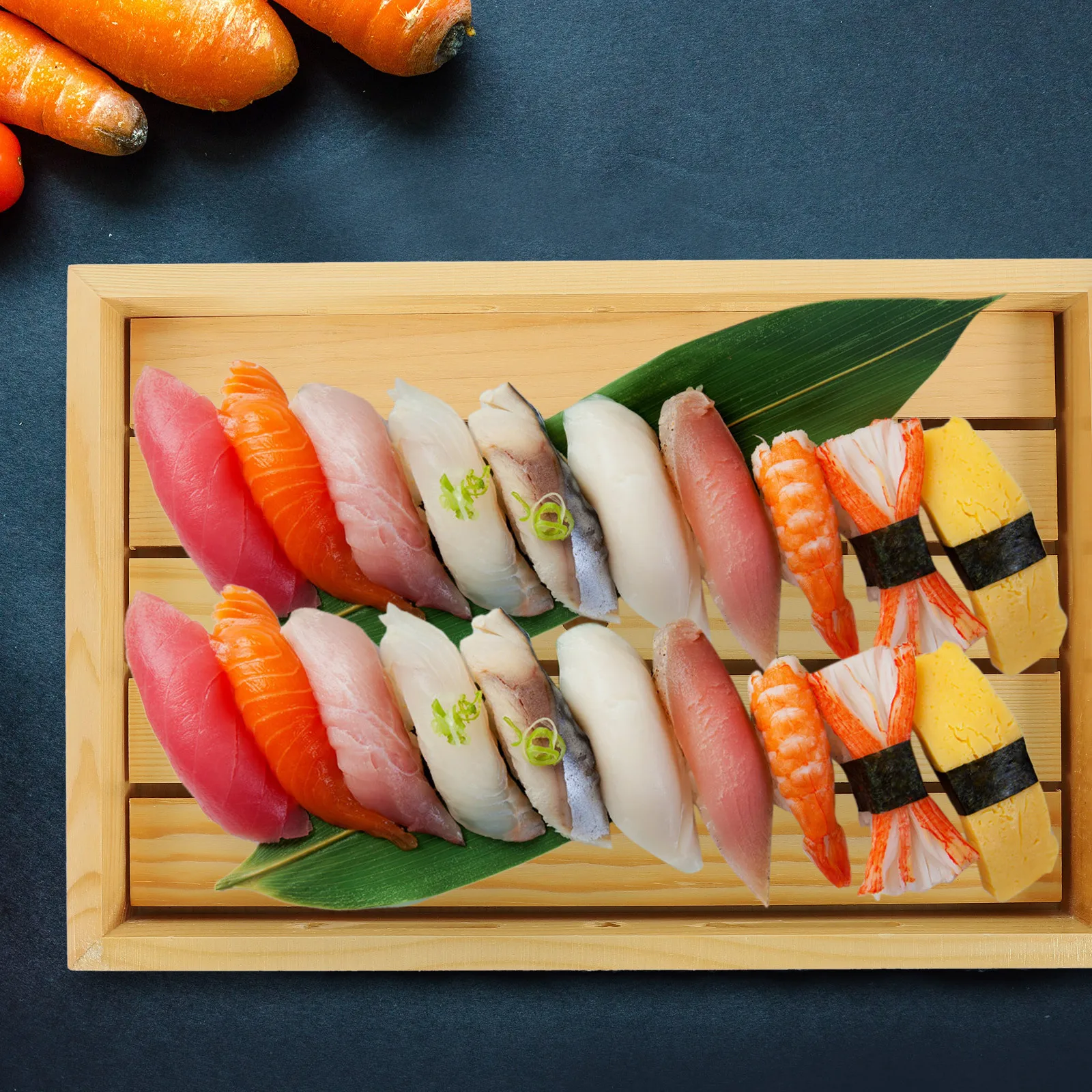 

Wooden Food Serving Plate Natural Material Sushi Tray for Household Restaurant Sashimi Snack Display Sushi Plate