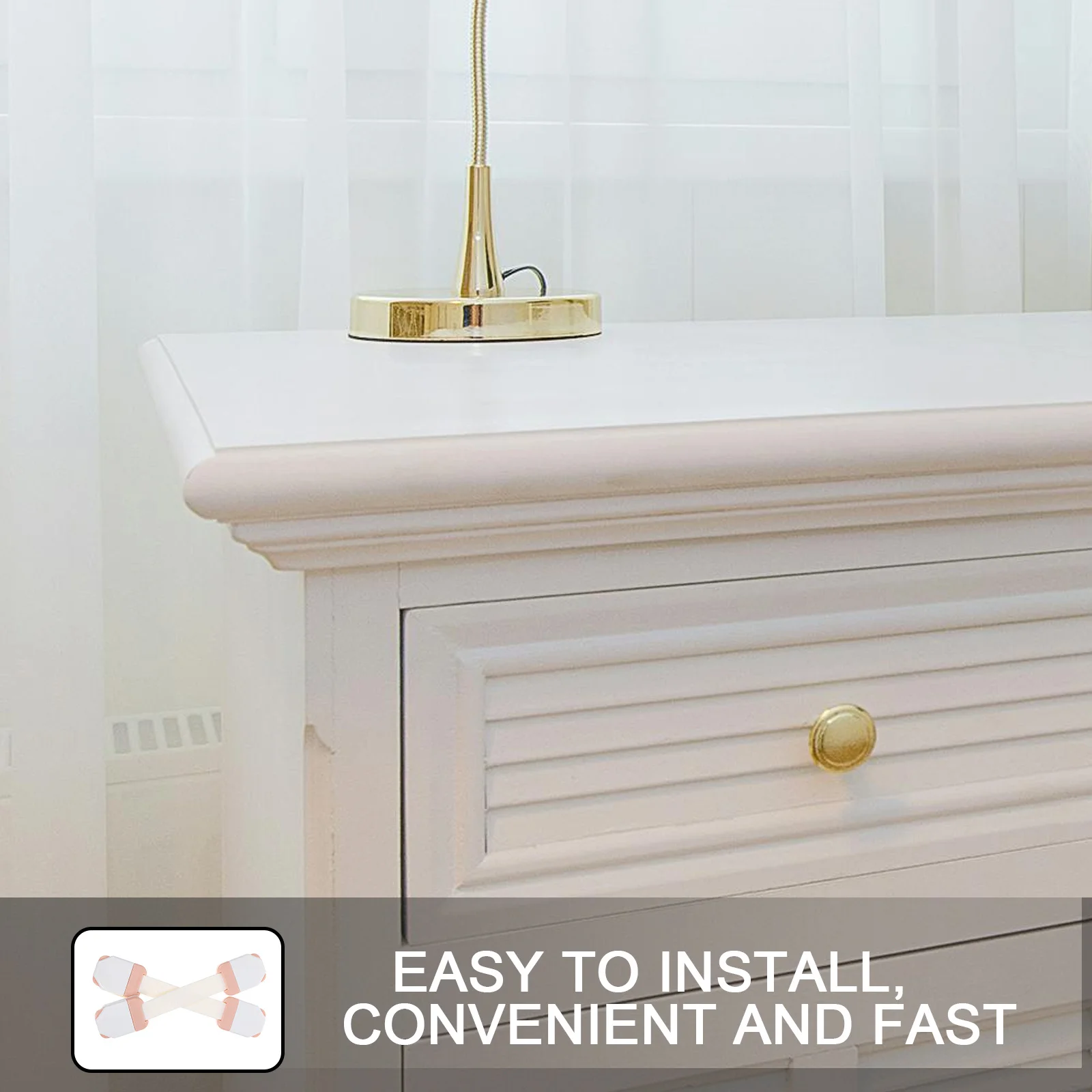 

2pcs Cabinet Proofing Safety Locks For Toddlers Child Lock For Cabinets Child Cabinet Locks Kitchen Cupboard Furniture Door Lock