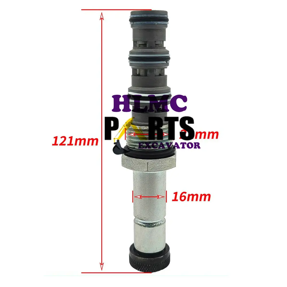 Excavator Doosan Daewoo DH55/150/215/225/300-5-7-9 Pilot Safety Lock Solenoid Valve Core 3-Section Long Hole