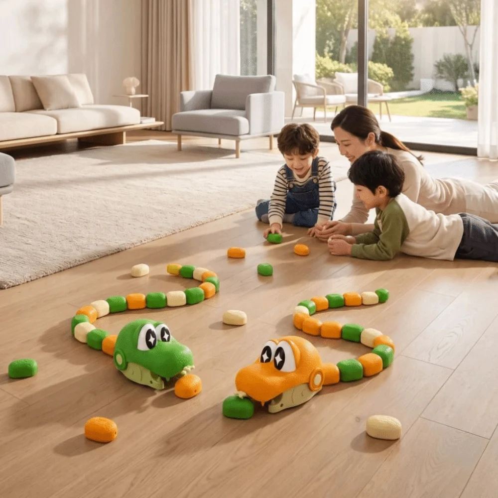 Vehicle Magnetic RC Snake Car Interactive Bead Eating Remote Control Car Rechargeable Desktop Greedy Snake Car Tabletop Game