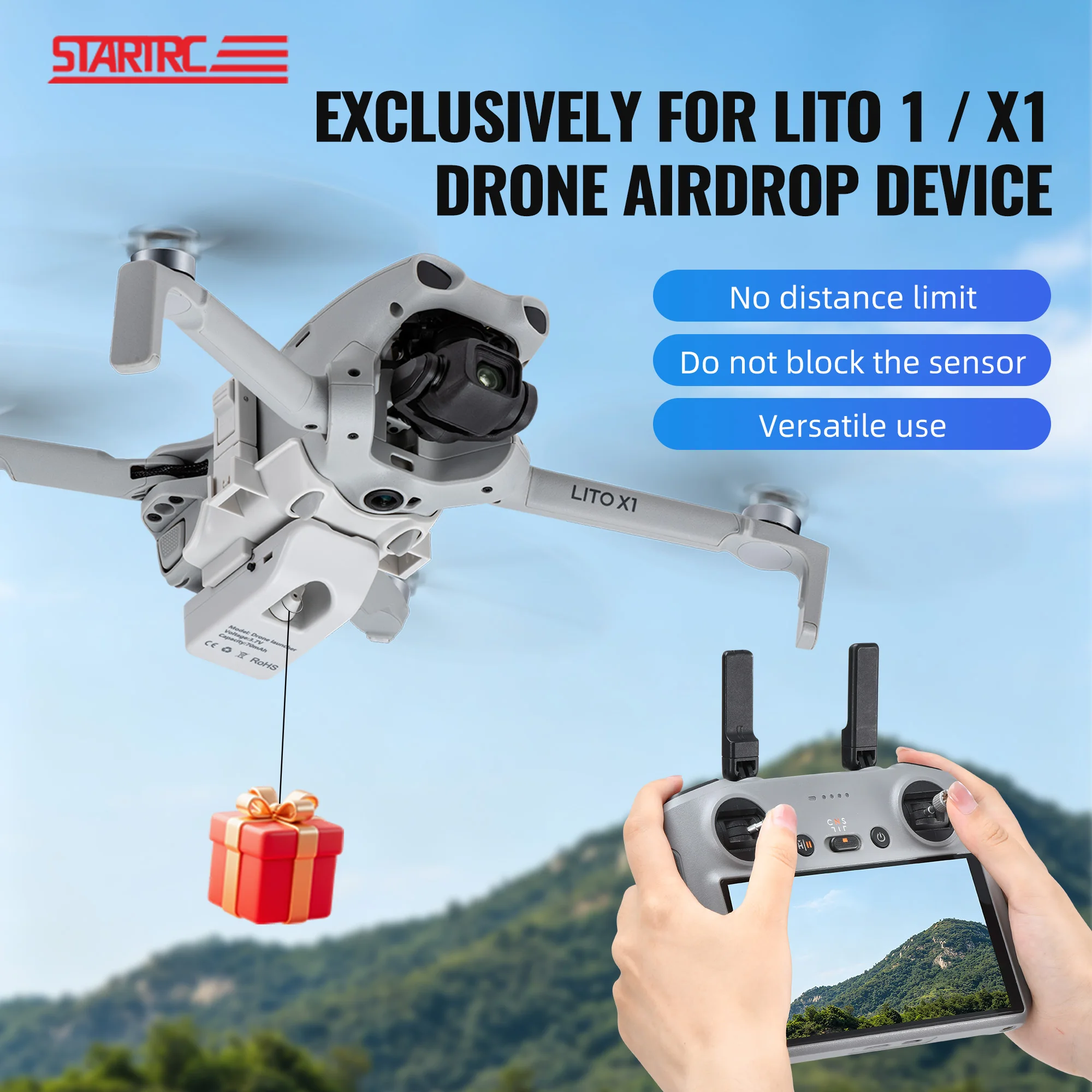 

Geomagnetic Airdrop System For Lito1 Lito X1 Airdrop Thrower Fishing Bait Dropper Long Distance Goods Transport Accessories
