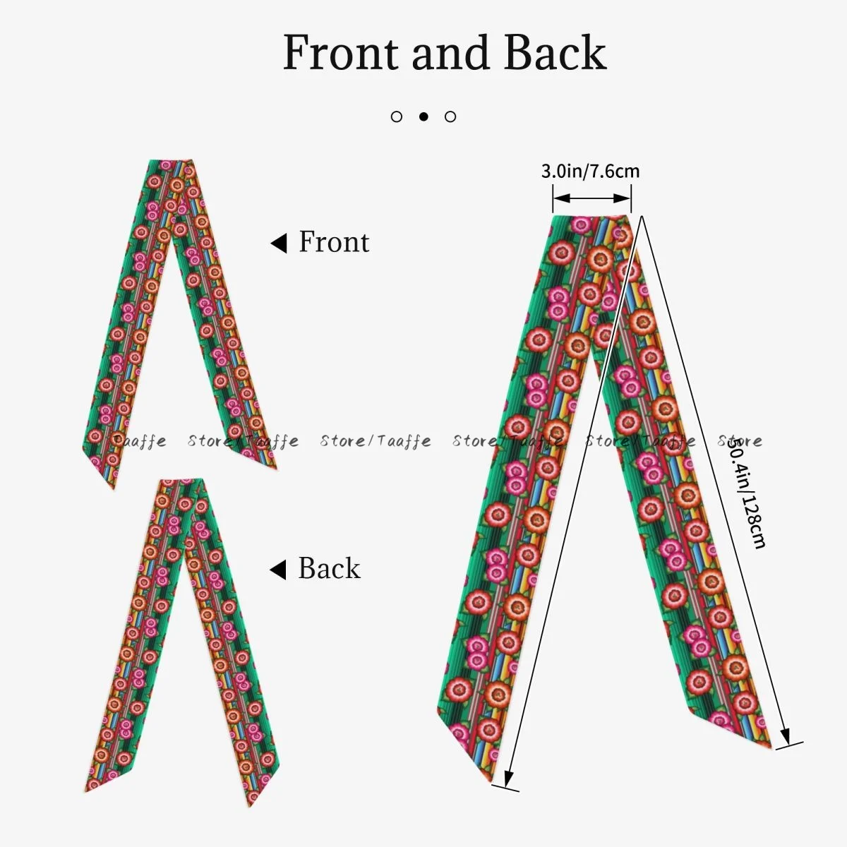 7.6x128cm Long Skinny Hair Scarf Women Imitation Silk Satin Headband Mexican Floral Neckerchief Ladies Bag Scarves