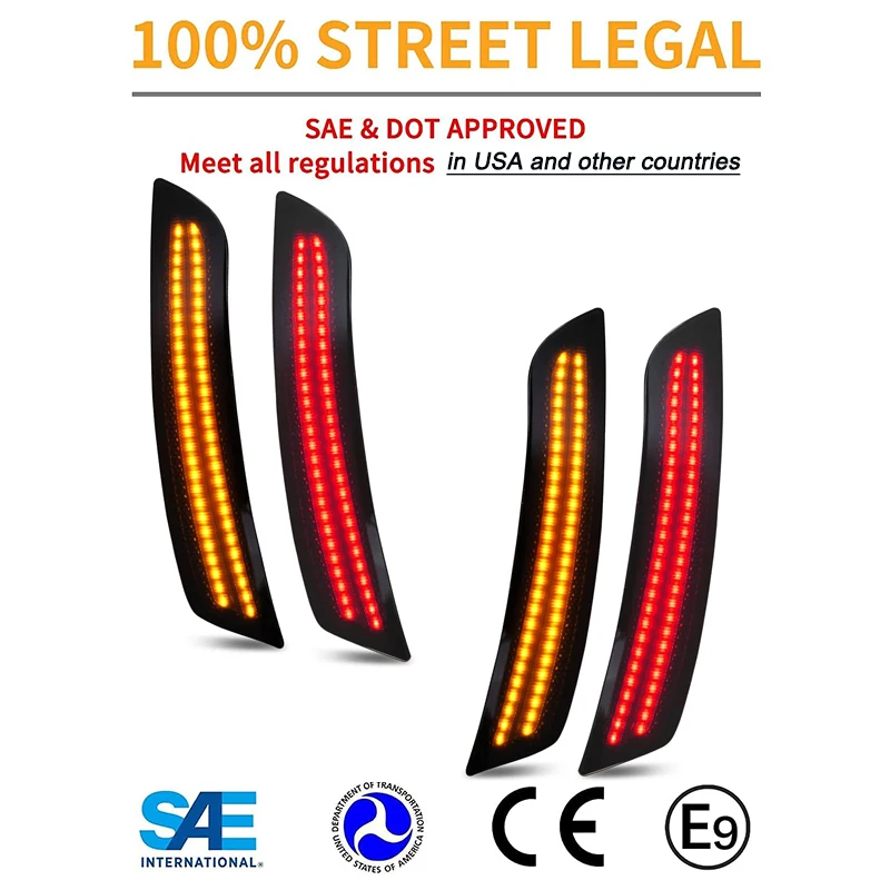 For Chevrolet Chevy Camaro 2016-2021 Cadillac CTS ATS Car Accessories 4Pcs LED Front Rear Bumper Side Marker Lights