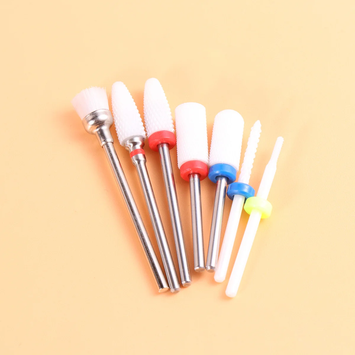 

7Pcs Nail Drill Bits Set Sturdy Manicure Quartz Grinding Heads Kit for Nail Drill Machine Salon Cuticle Clean Tools