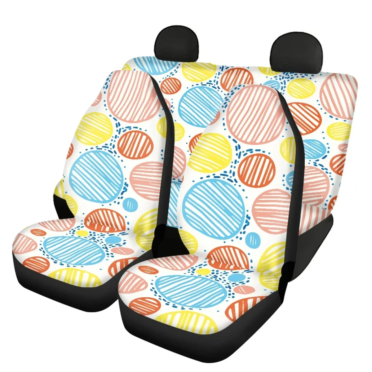 

Car Seat Cover New Colorful Dots Decoration Design Easy Clean Auto Front and Back Seat Covers Non-skid Seat Protector Accessory
