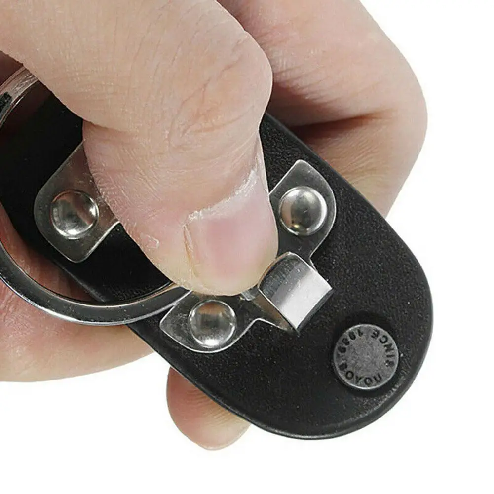 Detachable Key Chain Men Black PU Leather Accessories For Business Keyring Keyring Clip Belt Steel Holder X5Q1