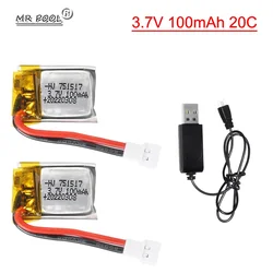 751517 3.7V 100mah 20C high rate Li-ion Rechargeable Battery for Cheerson CX-10 Quadcopter