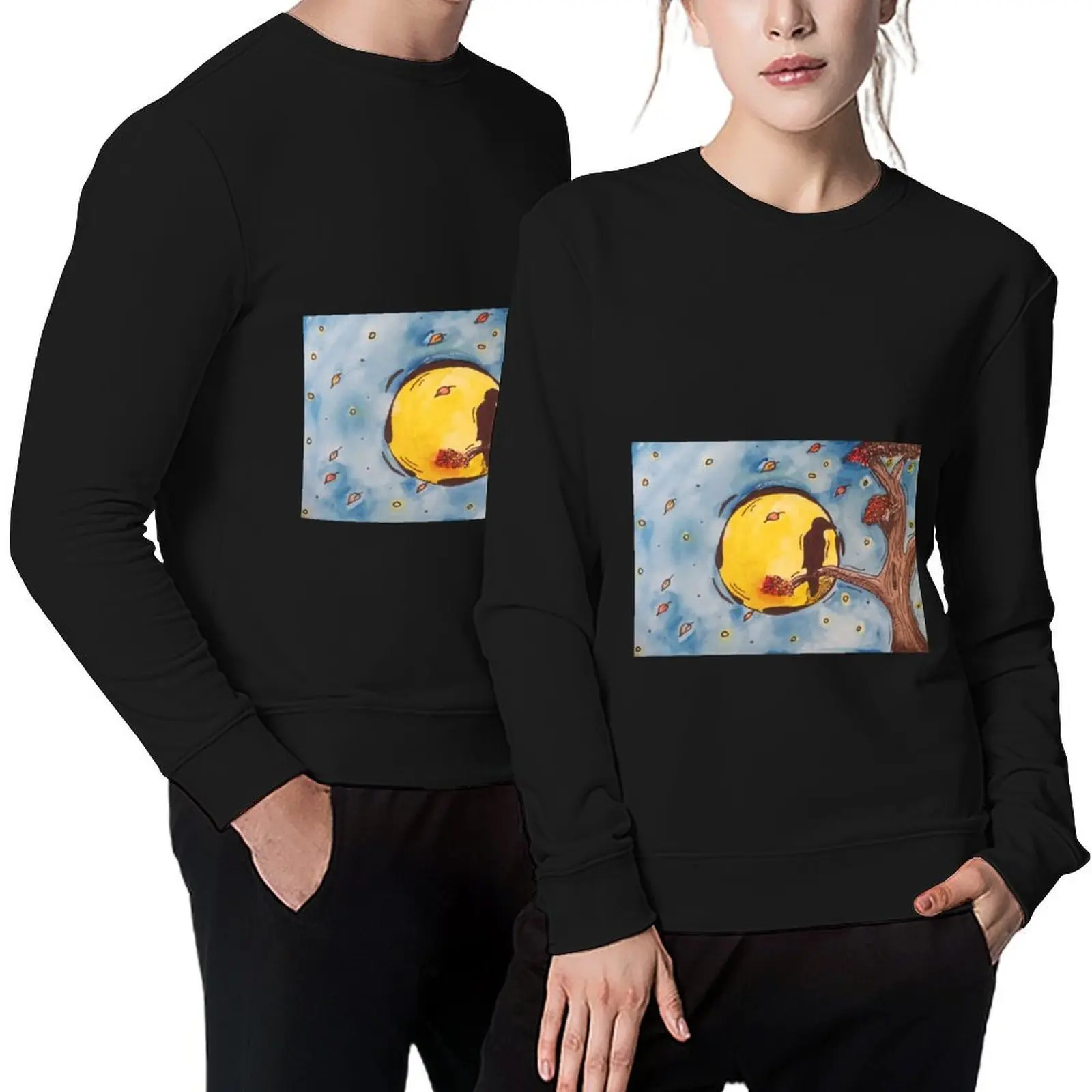 

Watercolor Crow In Autumn Pullover winter clothes male clothes anime clothes men clothing new in sweatshirts