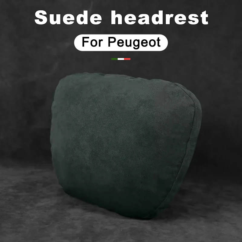 

For Peugeot 206 208 E-208 308 2008 E-2008 3008 E-3008 5008 Rifter Suede Car Neck Rest Pillow - Auto Seat Neck Support Accessory