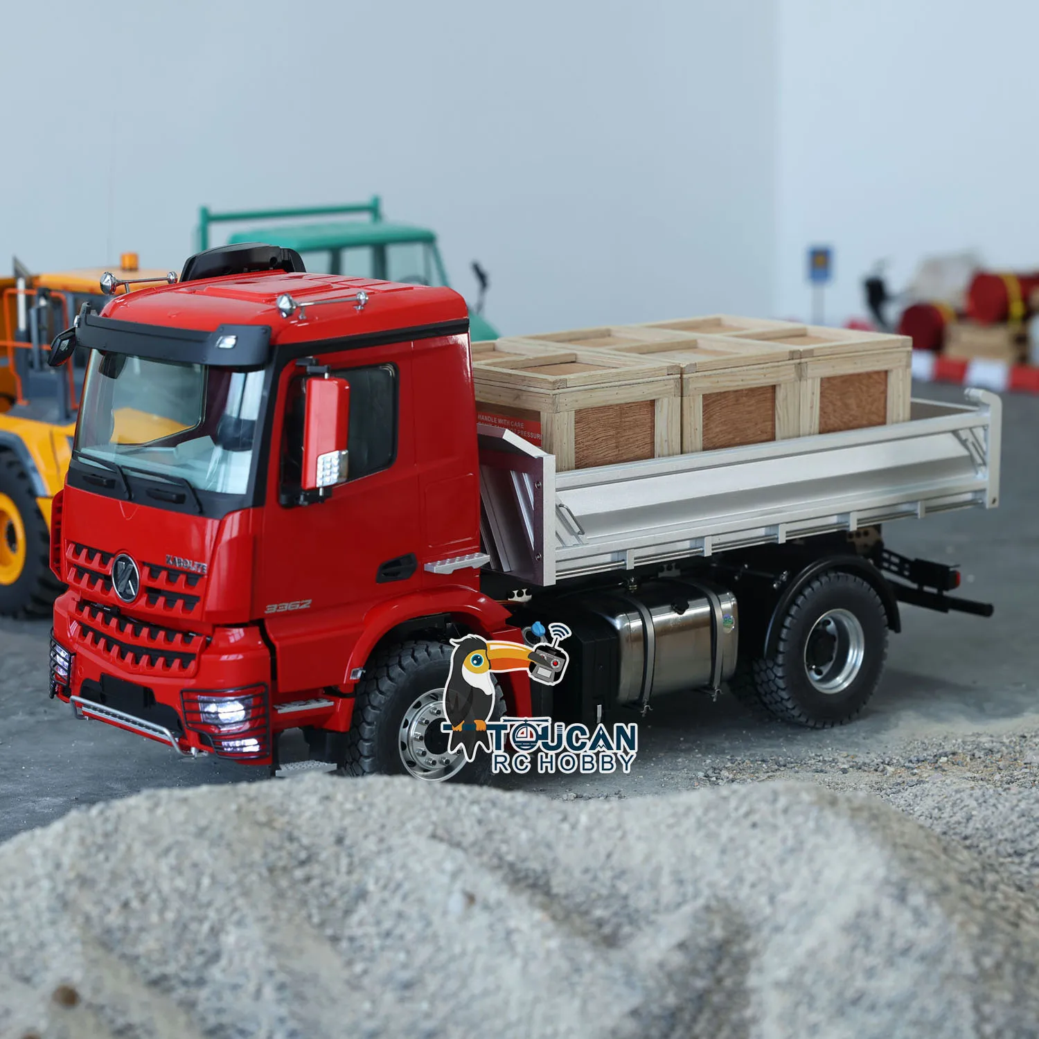 RTR Kabolite K3362 RC Hydraulic Dump Truck 1/14 Remote Control Vehicle Metal Dumper Tipper with Sound System Car Model TH20415