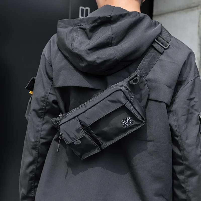 Waist bag cross-body men's  casual shoulder bag nylon waterproof conservative storage riding chest bag