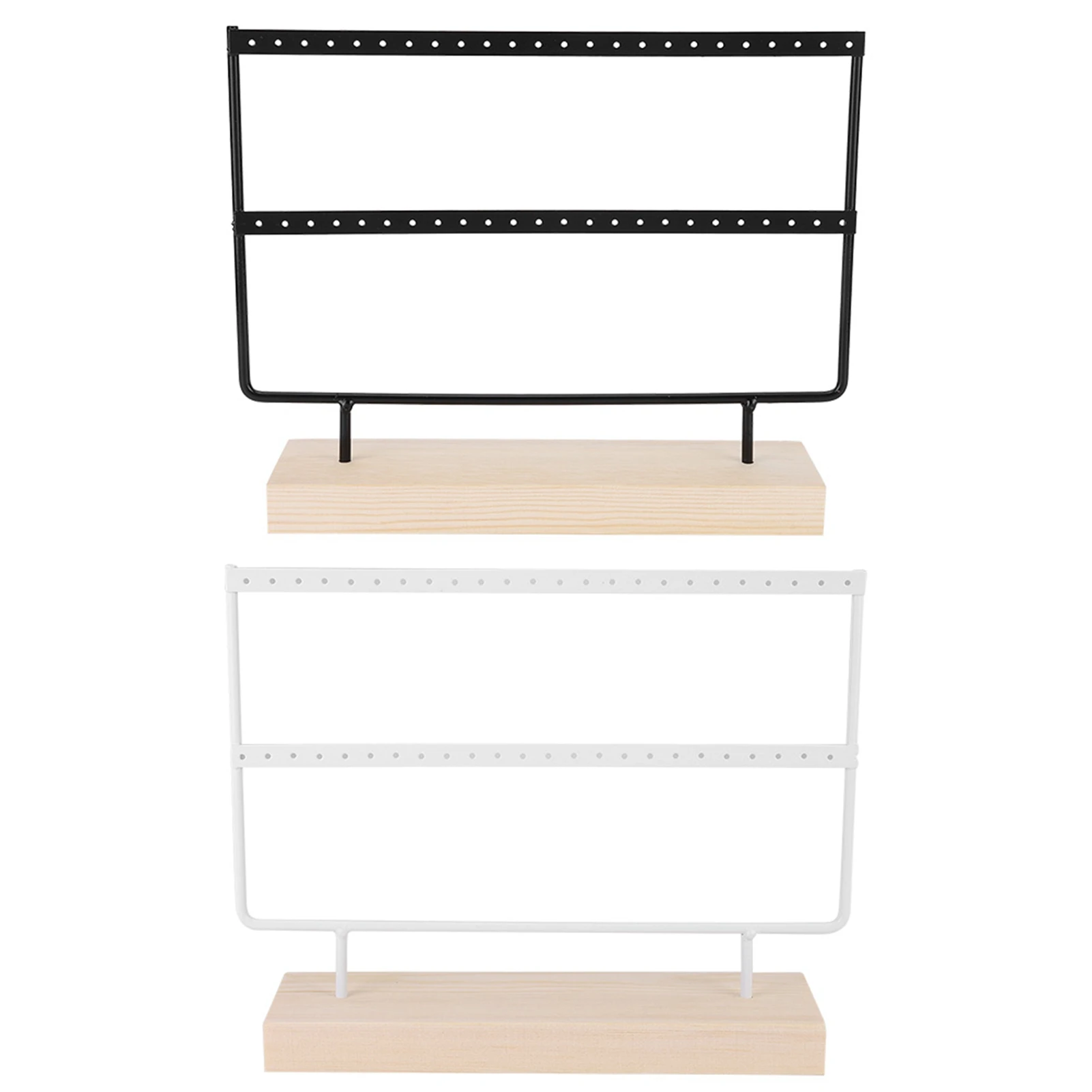 48 Holes Metal Jewelry Rack Earrings Necklace Display Stand Hanger Storage Organizer 27 x 7 x 22 cm