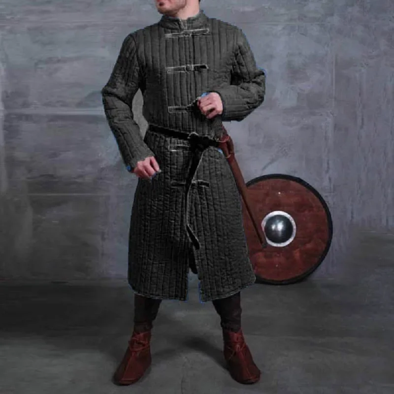 Mittelalter liche Gambe son Robe Larp Wikinger Krieger Ritter Kostüm Dublett Männer Körperschutz Trench Aketon Outfit Mantel für Erwachsene