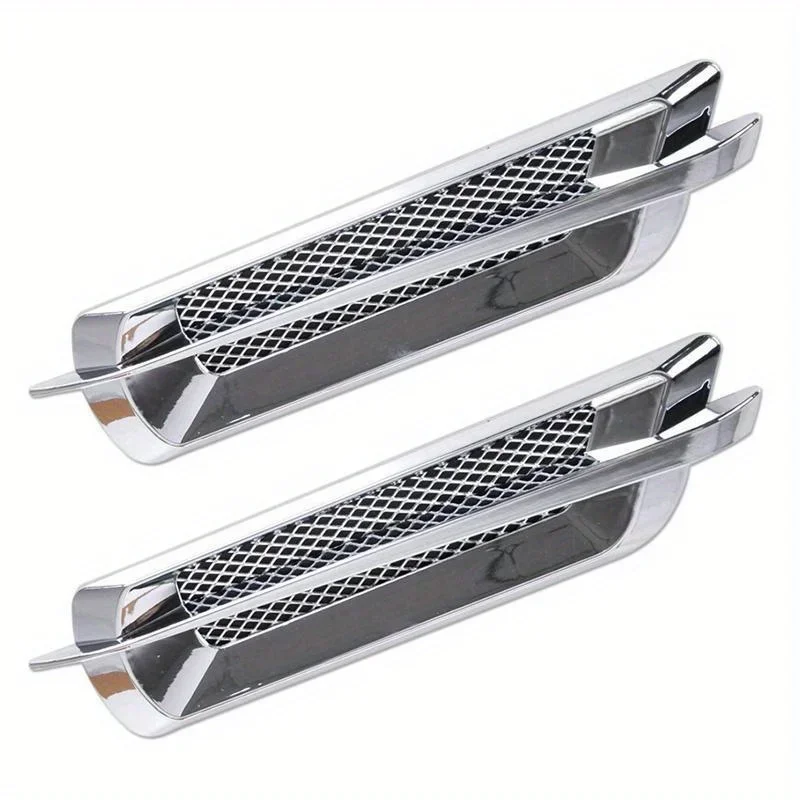 Universal 2Pcs Chrome Car SUV Air Flow Fender Side Vent Decoration Sticker Automotive general decorative tuyere car sticker