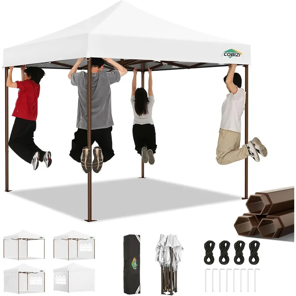 

Уличная беседка 10x10 для тяжелых условий эксплуатации с 4 боковыми стенками, водонепроницаемая, УФ-защита 50+, сумка для переноски, усиленные ножки, белая