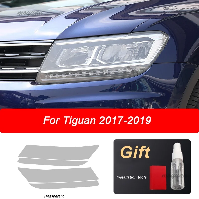 

Car Headlight Protective Film Headlamp Transparent Black TPU Sticker For Volkswagen VW Tiguan 2017 2018 2019 2020 Accessories