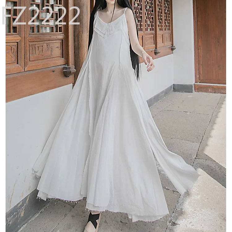 

Rough pendulum pure cotton casual flowing dress