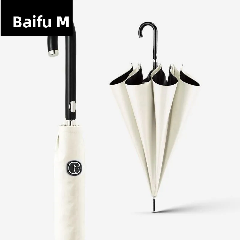 

OLYCAT Long Handle Umbrella Automatic Solar Umbrella Women's Sunshade Sunscreen Curved Handle Black Glue Rain And Sunproof