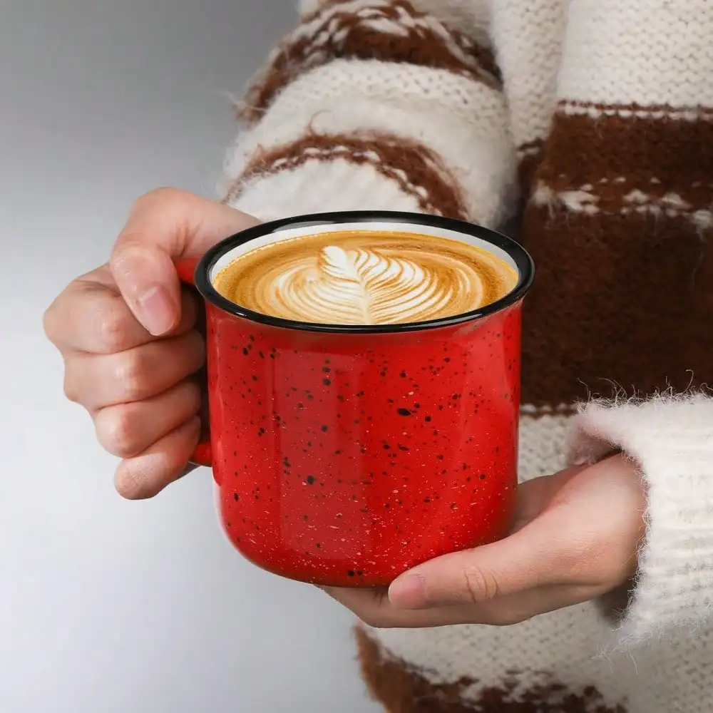 

Set Of 6 Ceramic Coffee Mugs, 15 Oz Campfire Camping Mugs, Speckled Camper Mug For Tea, Coffee And Hot Chocolate, Campfire Gift Mugs For Camper Lovers And Friends, 6 Colors