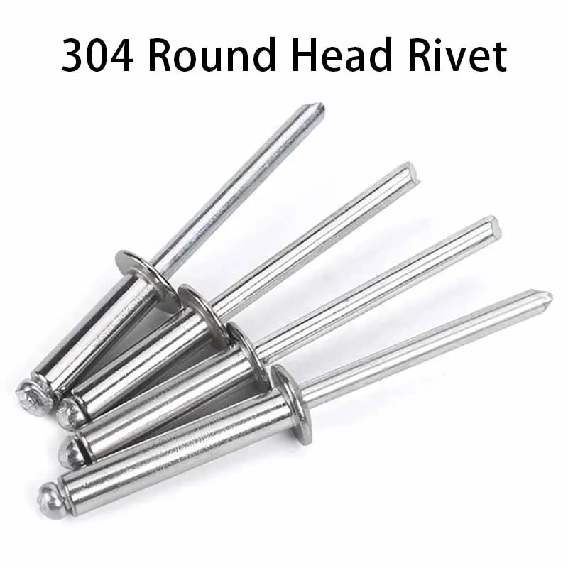 

304 Round Head Rivet M3 M3.2 M4 M5 M6 Round Head Pop Rivet Suitable For Aluminum Plate Steel Core Exhaust Rivet 50PCS