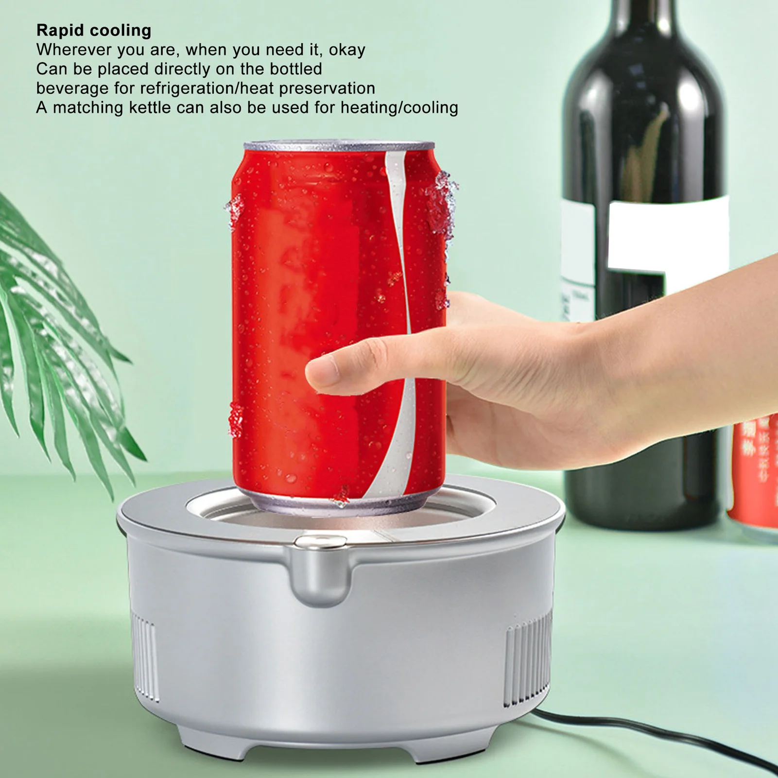 قاعدة تسخين التبريد من 11 إلى 68 ℃   مع كابل USB، بساط كوب ذكي مزدوج الاستخدام للمنزل