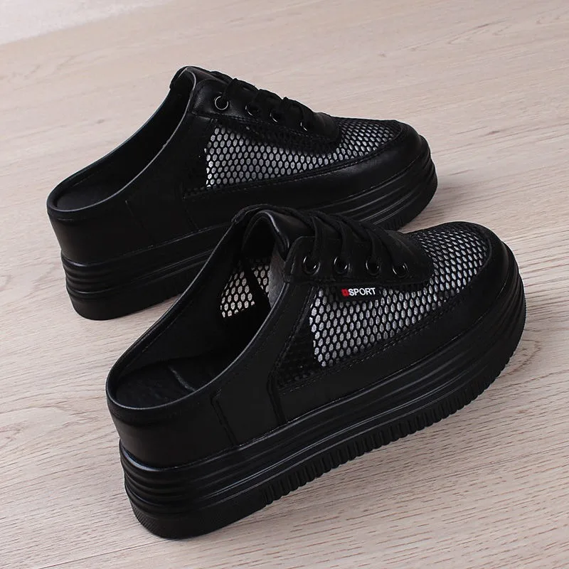 

Luxury Wedge Heel Women's Shoes Summer Hollow Heightening Platform Shoes Outdoor Comfortable All-match Slippers Designer Shoes