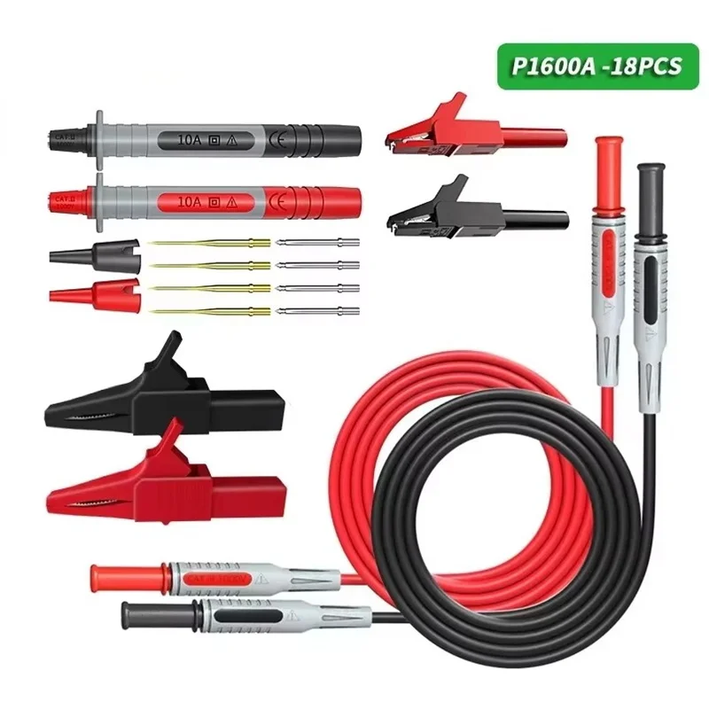 Cleqee P1600 Series High Quality Multimeter Test Lead Kit BNC-Test Cable Test Probe IC Test Hook Automotive Repair Tool Set