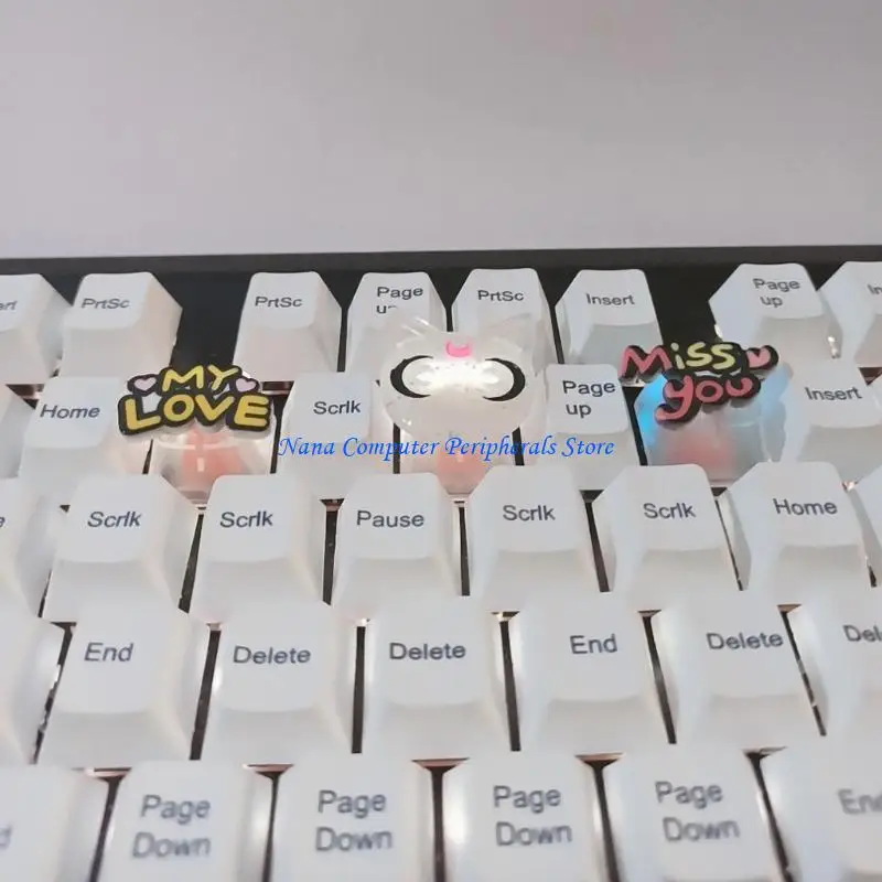 f68cかわいいキーキャップ漫画ハンドメイドメカニカルキーボードキャップアクセサリーパーソナライズされたカスタムピンクのABSキーキャップ交換