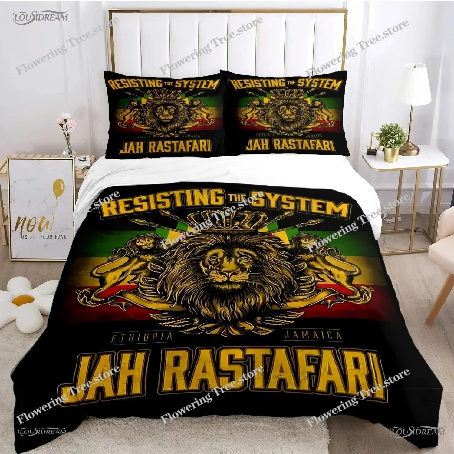 Bob marley Music Duvet Cover Comforter Fear Bedding sets Soft Quilt Cover and Pillowcases for Teens Boy SingleDoubleQueenKing