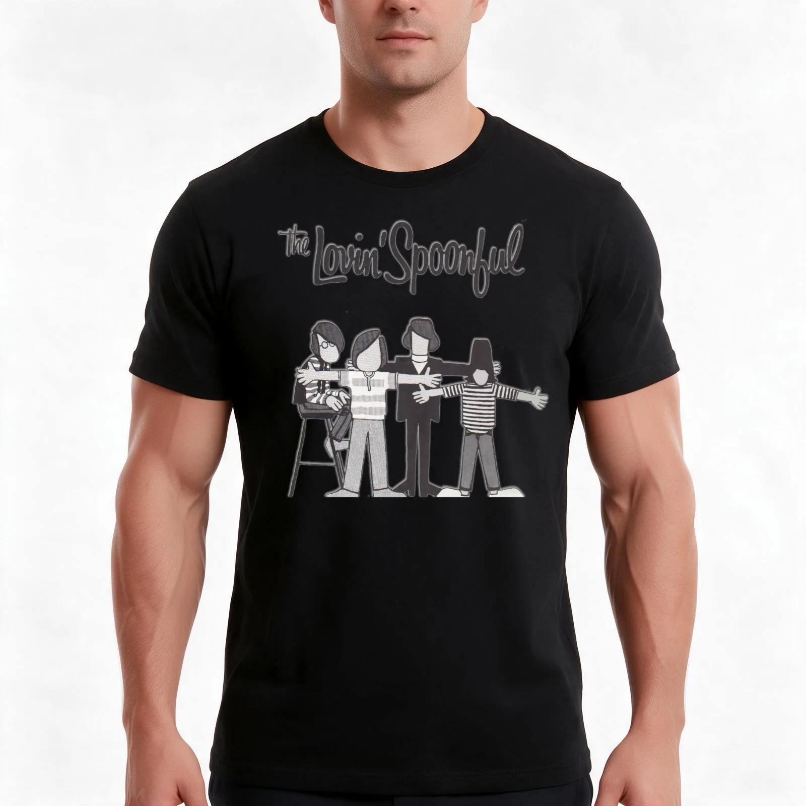 The Lovin' Spoonful T-Shirt, Summer Casual Cotton Tee, Oversized Streetwear Tops, Vintage Graphic Print, Loose Fit Short Sleeve