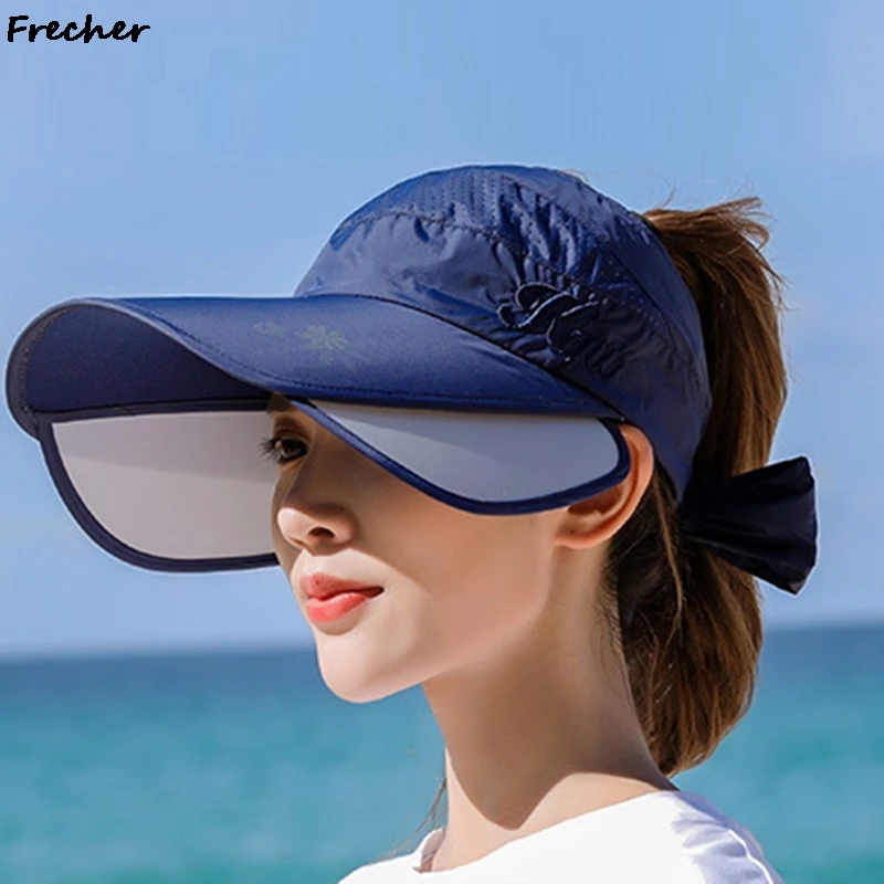 2023 UV Protection Beach Caps Summer Fashion Baseball Cap Women Comfortable Snapback Wide Brim Sun Hats Bowknot Gorras Casquette